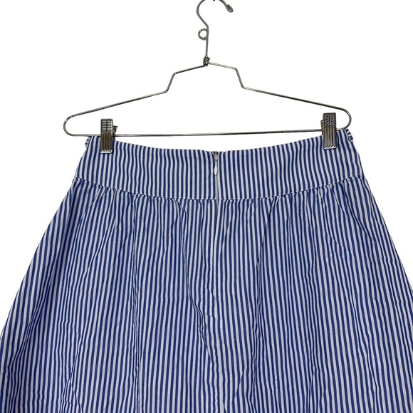 J Crew Factory Tie Waist Skirt 8 Striped Blue White - Picture 8 of 13